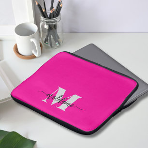 Monogram Silver Black Pink Personal Laptopschutzhülle