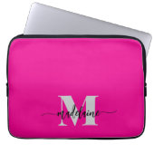 Monogram Silver Black Pink Personal Laptopschutzhülle (Vorderseite)
