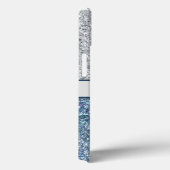 Monogram Silver Blue Glitzer Trendy Chic Stilvoll Case-Mate iPhone Hülle (Rückseite / Rechts)