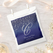 Monogram Silver Confetti Dots | Sapphire Blue Geschenktütchen (Ausgeschnitten)