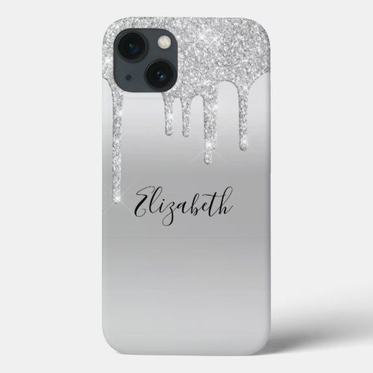 Monogram Silver Driving Glitzer Trendy Case-Mate iPhone Hülle (Rückseite)