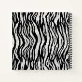 Monogram Silver Foil Black Tiger Print Sketchbook Notizblock (Rückseite)