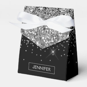 Monogram Silver Glam Glitzer Sparkname Geschenkschachtel