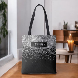 Monogram Silver Glam Glitzer Sparkname Tasche