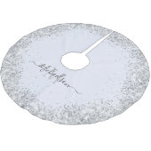 Monogram Silver Glitzer Girly Glam Polyester Weihnachtsbaumdecke (Schrägansicht)