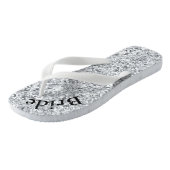Monogram Silver Glitzer Glam Bling Brides Badesandalen (Schrägansicht)
