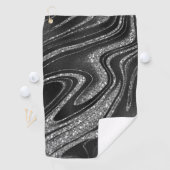 Monogram Silver Glitzer Golfhandtuch (Insitu)