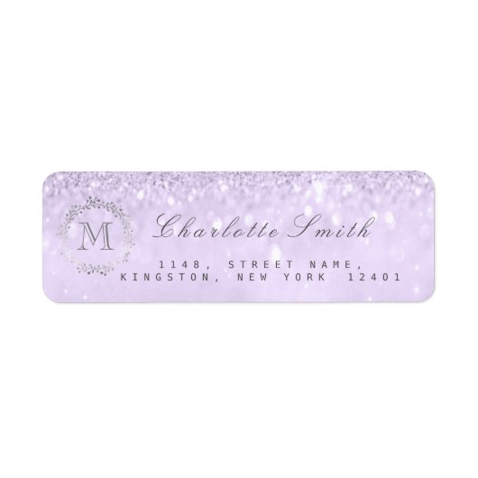 Monogram Silver Glitzer Lavender UAWG Bridal (Vorne)