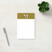 Monogram Silver Gold Color Personal Post-it Klebezettel (Büro)