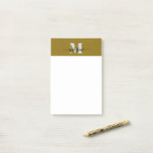 Monogram Silver Gold Color Personal Post-it Klebezettel (Auf Schreibtisch)