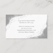 Monogram Silver Gray Glitzer Glam Trendy Women's Visitenkarte (Rückseite)