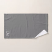 Monogram Silver Gray Modernes Minimalistisch Stilv Badhandtuch Set (Handtuch)