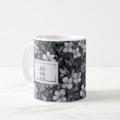 Monogram Silver Letter Floral Aquarell Kaffeetasse (Vorderseite Links)