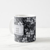 Monogram Silver Letter Floral Aquarell Kaffeetasse (Vorderseite Links)