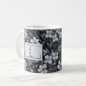 Monogram Silver Letter Floral Aquarell Kaffeetasse (Vorderseite Links)