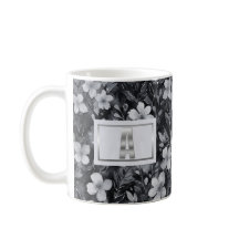 Monogram Silver Letter Floral Aquarell