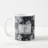 Monogram Silver Letter Floral Aquarell Kaffeetasse (Links)
