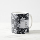 Monogram Silver Letter Floral Aquarell Kaffeetasse (VorderseiteRechts)