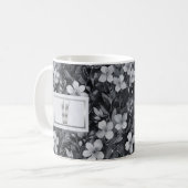 Monogram Silver Letter Floral Aquarell Kaffeetasse (Vorderseite Links)