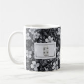 Monogram Silver Letter Floral Aquarell Kaffeetasse (Links)
