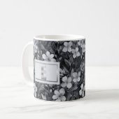 Monogram Silver Letter Floral Aquarell Kaffeetasse (Vorderseite Links)