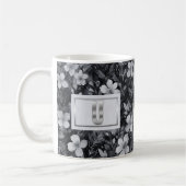 Monogram Silver Letter Floral Aquarell Kaffeetasse (Links)