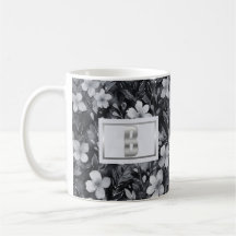 Monogram Silver Letter Floral Aquarell