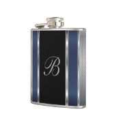 Monogram Silver Mesh and Dark Blue Flachmann (Links)