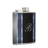 Monogram Silver Mesh and Dark Blue Flachmann (Rechts)