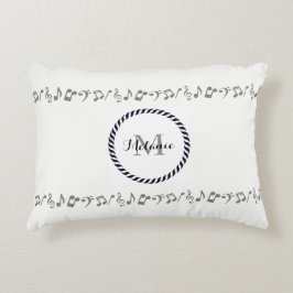 Monogram Silver Musiknoten Akzent Pillow Dekokissen