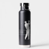 Monogram Silver Silhouette Golfer Trinkflasche (Links)