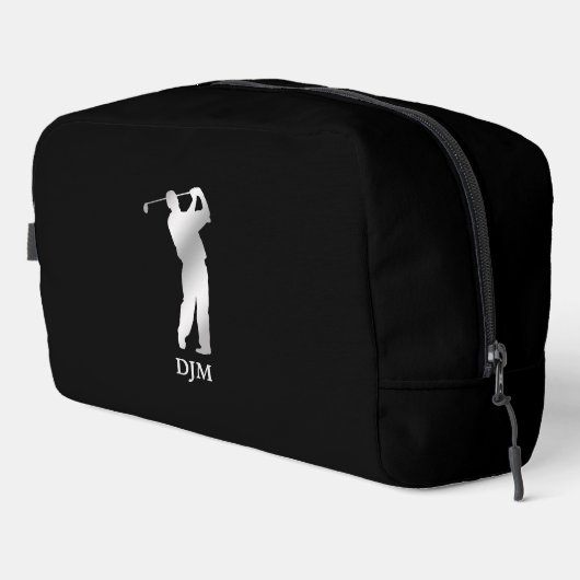 Monogram Silver Silhouette Golfer Waschbeutel (Rechte Ecke)