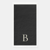 Monogram Simple Black Paper Napkin Serviette (Vorderseite)