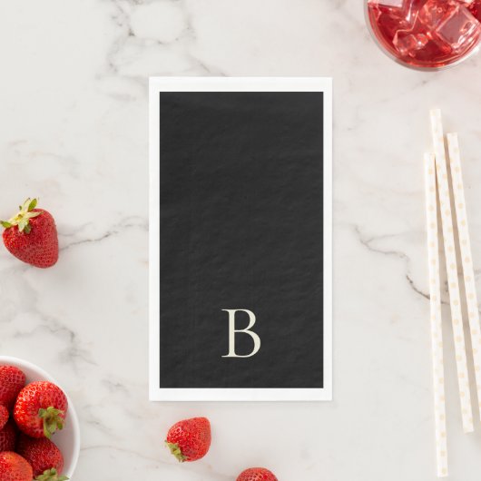 Monogram Simple Black Paper Napkin Serviette (Beispiel)