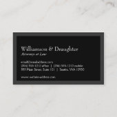 Monogram Simple Black Visitenkarte (Rückseite)