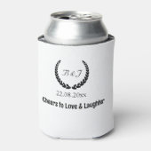 Monogram simple Black&White Gastgeschenke Hochzeit Dosenkühler (Kanne Vorderseite)