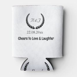 Monogram simple Black&White Gastgeschenke Hochzeit Dosenkühler