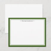 Monogram Simple Blue Border Classic Personalisiert Mitteilungskarte (Vorne/Hinten)