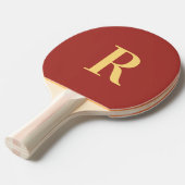 Monogram Simple Brown Gold Tischtennis Schläger (Vorderseite)