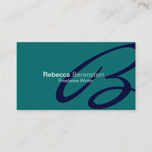 Monogram Simple Business Card Liorah Schriftart Visitenkarte (Vorderseite)