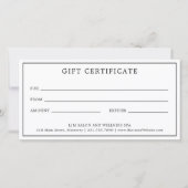 Monogram Simple Business Geschenkzertifikat (Vorderseite)