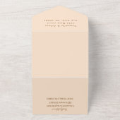 Monogram Simple Champagne Dusty Rose Wedding All In One Einladung (Außenbereich)