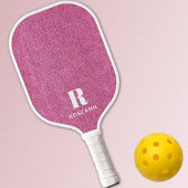 Monogram Simple Chic Pink Denim Print Pickleball Schläger
