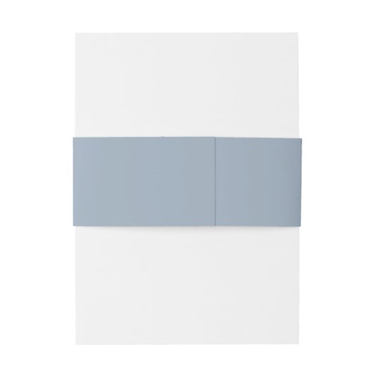 Monogram Simple Dusty Blue Wedding Einladungsbanderole (Rückseitenbeispiel)