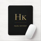Monogram Simple Eleganc Classic Black Gold Mousepad (Mit Mouse)