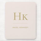 Monogram Simple Eleganc Classic Blush Pink Gold Mousepad (Vorne)
