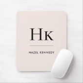 Monogram Simple Eleganc Classic Blush Pink Mousepad (Mit Mouse)