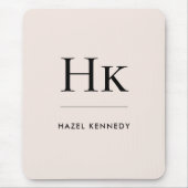 Monogram Simple Eleganc Classic Blush Pink Mousepad (Vorne)