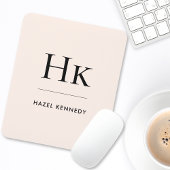 Monogram Simple Eleganc Classic Blush Pink Mousepad