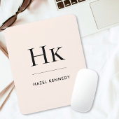 Monogram Simple Eleganc Classic Blush Pink Mousepad